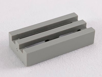 LEGO part Tile, Modified 1 x 2 Grille without Bottom Groove / Lip (2412a)