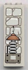LEGO part Stein 1 x 2 x 5 avec motif Pierre et Roue Dentée Électrique (Autocollant) - Ensemble 1382 2454pb013