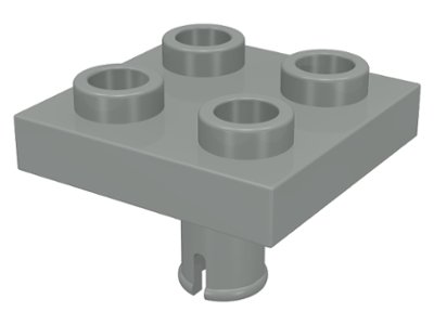LEGO part Platte, modifiziert 2 x 2 mit Pin auf Unterseite (2476)
