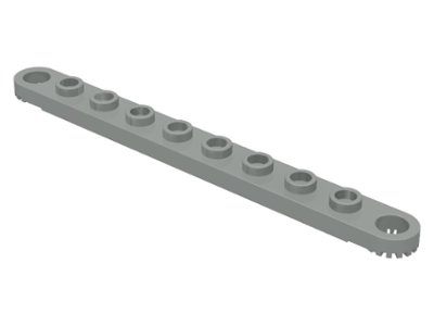 LEGO onderdeel Technic, Plate 1 x 10 with Toothed Ends (2719)