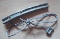 LEGO part Train Track 12V Conducting Rail Curved with Connection Wire and Long Connector 2731b