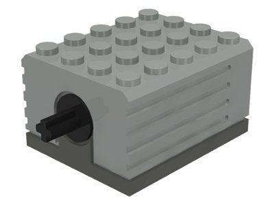 LEGO part Electric, Motor 9V 5 x 4 x 2 1/3 with Dark Gray Base (2838c01)