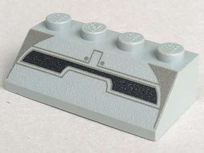 LEGO part Schräge 45 2 x 4 con Linee Grigio Scuro e Nero (3037px2)