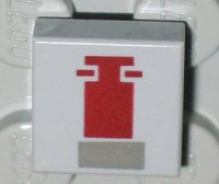 LEGO part Piastrella 1 x 1 con Motivo Parte Anteriore Mini Snowspeeder con Rettangoli Grigio Scuro e Rossi 3070ps1