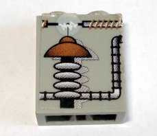 LEGO part Stein 1 x 2 x 2 mit innerer Achsenhalterung mit Labormaterial-Muster (Aufkleber) - Set 1382 (3245bpb07)