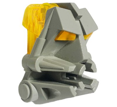 LEGO part Bionicle Head Connector Block 3 x 4 x 1 2/3 with Trans-Neon Yellow Eye / Brain Stalk (32553 / 32554) (32553c03)