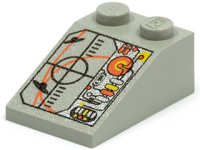 LEGO onderdeel Schuin 33 3 x 2 met Zwart Kruisharen en UFO's op Scherm, Zilver Controlepaneel met Circuitry Patroon 3298px10