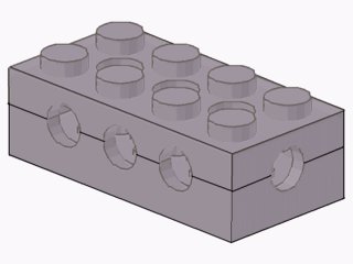LEGO onderdeel Technic, Brick 2 x 4 with Holes on All Sides - Solid Studs (3709c)