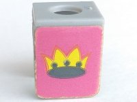 LEGO onderdeel Minifigure Vest with Crown on Purple Background Pattern (Stickers)  - Sets 375 / 6075 3840pb02