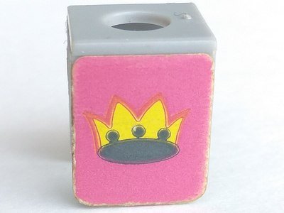 LEGO part Minifigure Vest with Crown on Purple Background Pattern (Stickers)  - Sets 375 / 6075 (3840pb02)