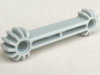 LEGO part Technic, Arm 1 x 7 with Gear 9 Tooth Double Bevel Ends 41666