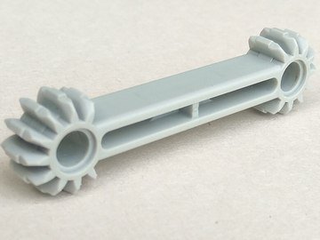 LEGO part Technic, Arm 1 x 7 with Gear 9 Tooth Double Bevel Ends (41666)