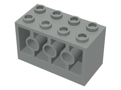 LEGO part Brick, Modified 2 x 4 x 2 with Holes on Sides (6061)