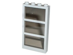 LEGO part Window 1 x 4 x 6 with 3 Panes with Fixed Trans-Brown Glass (6160c01)