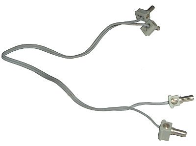 LEGO part Electric, Wire 12V / 4.5V with 2 Leads, 28 Studs (22cm) Long with 4 Light Gray Electric, Connector, 1-Way Male Squared (765c28)