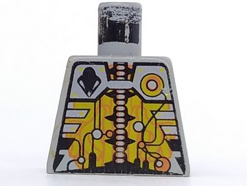 LEGO part Torso Space UFO Silver and Gold Circuitry Pattern (973px132)