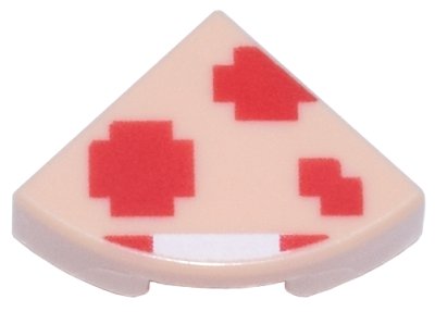 LEGO part Piastella, Rotonda 1 x 1 Quarto con Motivo Fungo Super Mario Pixelato (25269pb013)