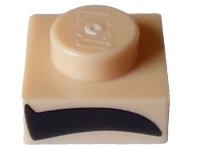 LEGO part Plate 1 x 1 with Black Thick Eyebrow Pattern Model Left Side 3024pb027L