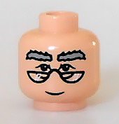 LEGO part Minifigure, Head Glasses with HP Dumbledore Pattern 3626pb0003