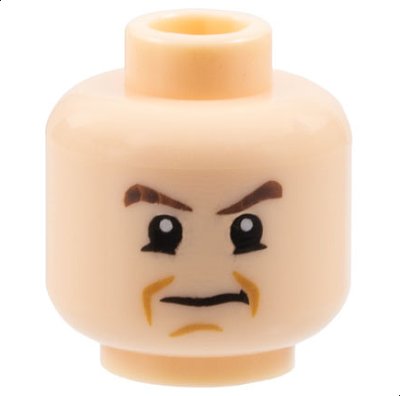 LEGO part Minifigure, Head Male Dark Brown Eyebrows, Frown Pattern (HP Gregory Goyle) (3626pb0597)