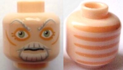 LEGO part Minifigure, Head Alien with SW Ki-Adi-Mundi Pattern (3626pb0622)