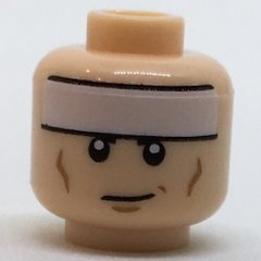 LEGO part Minifigure, Head White Headband and Cheek Lines, Smirk Pattern (Batman) (3626pb1711)