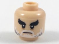 LEGO onderdeel Minifigure, Head Black Bushy Eyebrows, White Moustache and Beard with Gray Pattern 3626pb1988