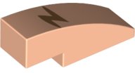 LEGO part Slope, Curved 3 x 1 with Zigzag / Lightning Bolt Scar Pattern (Harry Potter Forehead) (50950pb137)