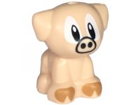 LEGO part Dog, Friends, Puppy, Standing, Small with White Eyes and Pupils, Black Irises and Snout, Medium Nougat Toes Pattern (Sonic the Hedgehog Picky / Pig) 69901pb09