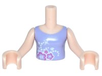 LEGO part Torso Mini Doll Girl Lavender Top with Dark Pink and White Flowers Pattern, Light Nougat Arms with Hands FTGpb072c01