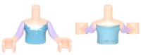 LEGO part Torso Mini Doll Girl Blue Top with Metallic Light Blue Ice Crystals Pattern, Light Nougat Arms with Hands with Lavender Sleeves FTGpb132c01