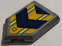 LEGO part Tile, Modified 2 x 3 Pentagonal with Dark Blue Arrows Pattern (Sticker) - Set 70322 22385pb207