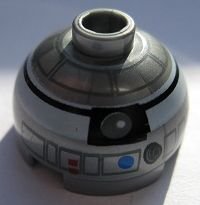LEGO part Brick, Round 2 x 2 Dome Top with White and Black Pattern (R2-Q2) 553pb010