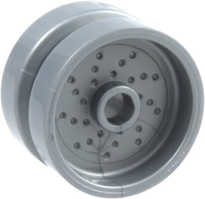LEGO part Wheel 18mm D. x 12mm with Pin Hole and Stud, Dotted Brake Rotor Lines (66727)