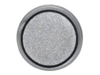 LEGO part Tile, Round 1 x 1 with Silver Circle with Black Border Pattern 98138pb041