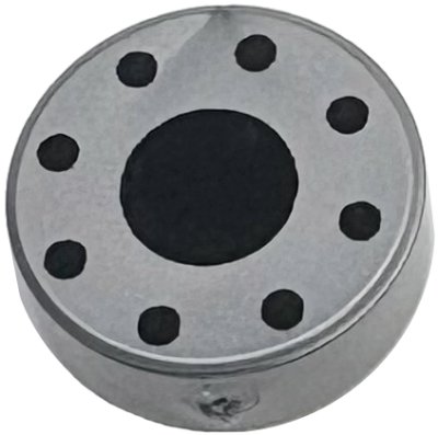 LEGO part Tile, Round 1 x 1 with Black Center Circle and 8 Dots Pattern (98138pb459)