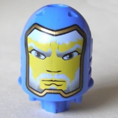 LEGO part Large Figure Head with King Mathias Pattern - Gold Line Around Face (bb0153pb06b)