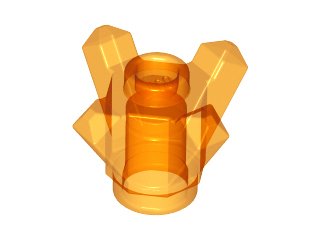 LEGO part Roche 1 x 1 Cristal 4 Pointes (Steen, Rond 1 x 1 avec 4 Ailettes/Pointes Ascendantes) (11127)