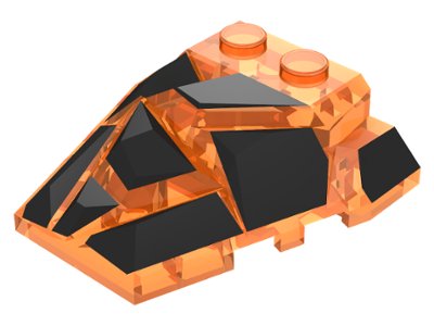 LEGO part Wedge 4 x 4 Fractured Polygon Top with Black Facets Pattern (64867pb02)
