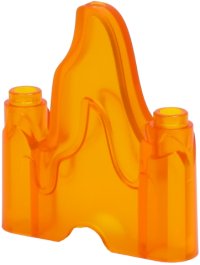 LEGO part Wave Rounded 1 x 4 with 2 Studs on Ends (Flame, Rock) 70880