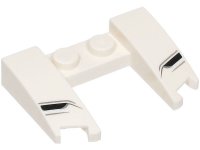 LEGO part Cuneo 3 x 4 x 2/3 Curvo con Ritaglio con Strisce Nere, Grigio Blu Scuro e Grigio Blu Chiaro 11291pb11