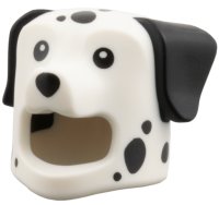 LEGO part Minifigure, Headgear Head Cover, Costume Dog with Molded Black Ears, Printed Black Spots, Eyes, and Nose Pattern 115084pb01