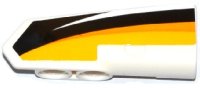 LEGO part Technic, Pannello Rivestimento #21 Molto Piccolo Liscio, Lato B con Strisce Giallo, Arancione e Bianco su Sfondo Nero Motivo (Adesivo) - Set 42044 11946pb018