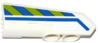 LEGO part Technic, Pannello Fairing #22 Molto Piccolo Liscio, Lato A con Linea Blu e Strisce di Pericolo Blu e Lime Motivo (Adesivo) - Set 42047 11947pb015