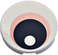LEGO part Piastrella, Rotonda 2 x 2 con Supporto Bottone Inferiore con Occhio Iride Rame e Pupilla Nera Motivo 14769pb265