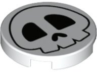 LEGO part Piastrella, Rotonda 2 x 2 con Supporto Bottone Inferiore con Motivo Teschio 14769pb343