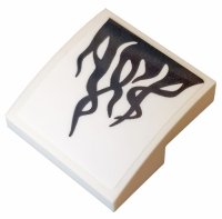 LEGO part Schräge, Curva 2 x 2 x 2/3 con Black Tendrils Pattern (Adesivo) - Set 76163 15068pb263