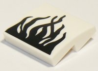 LEGO part Slope, Curved 2 x 2 x 2/3 with Black Tendrils Pattern 15068pb269