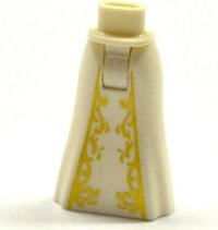 LEGO part Mini Doll Hips and Skirt Full Length with Gold Filigree Pattern - Thick Hinge 15875c00pb009