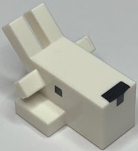 LEGO part Testa Creatura Pixelata con Corna e Orecchie Angolate e Motivo Naso e Occhi Neri (Minecraft Capra) 1648pb01